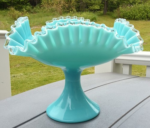 Fenton square footed bowl - fenton,