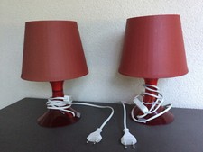 2 Lampes de chevet rouge –