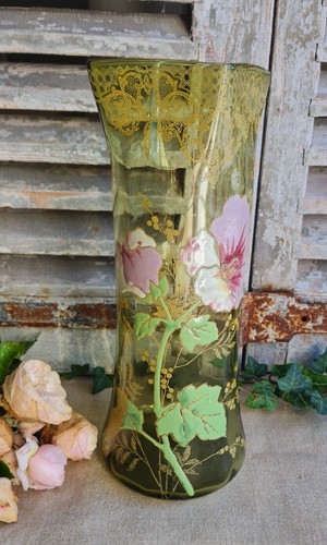 Ancien vase emaille decor - decor, de
