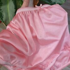 Culotte nylon vintage glissante sissy pêche rose mamie slip taille 9-10 hanch...