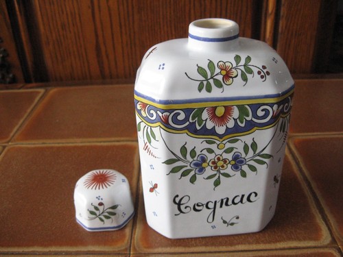 Flasque cognac faience - à,