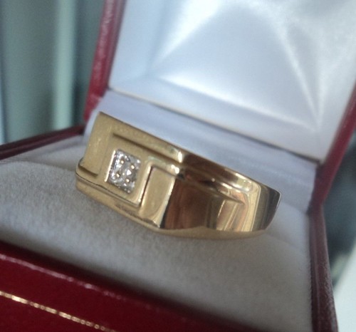 Bague signet et diamant - bague,