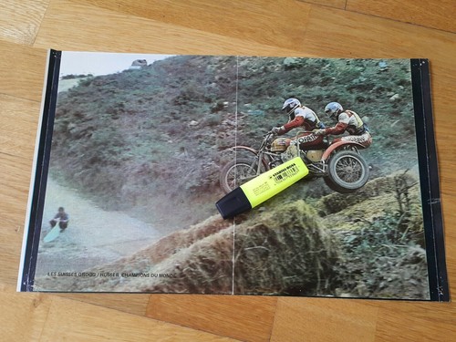 Poster vintage moto side - moto, side-car