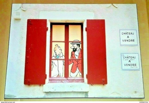 Rare superbe cadre tintin - tintin, au