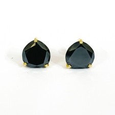 5 CT Diamant Noir Clous Forme Coeur Avec Finition or Jaune AAA Certifié