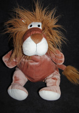 Doudou lion SUPER TOYS SUPERTOYS marron brun peluche 40 Cm style rumple vintage