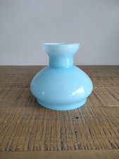 Petit Abat Jour Globe Opaline Suspension Bleu - Mini - Ancien Vintage - H11cm