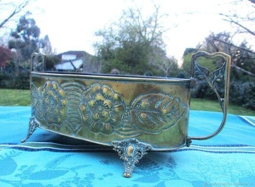 Cache pot ancien laiton bronze