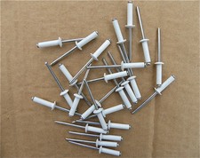 20 RIVET RIVETS POP  BLANC POUR PLAQUE IMMATRICULATION 4,8X10