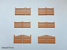 ho lot de 6 portails barrières imitation bois clôture HO décor train modélisme