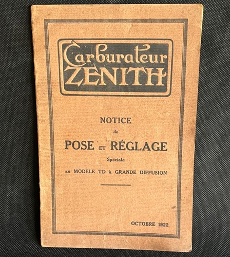 Carburateur zenith modèle - zenith, td