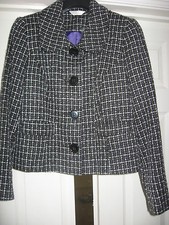 VESTE VÊTEMENT FEMME NEUVE NOIR BLANC VIOLET GRIS CLASSIQUES UK TAILLE 18 NEUVE AVEC ÉTIQUETTE