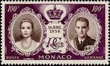 MONACO STAMP TIMBRE AERIEN 63 " MARIAGE PRINCIER GRACE RAINIER  100F " NEUF x TB