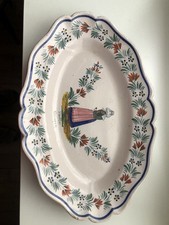 PLAT OVALE EN FAIENCE HENRIOT
