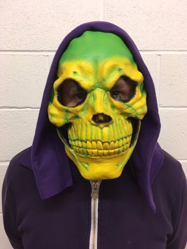 Masque crâne jaune - jaune, fluo