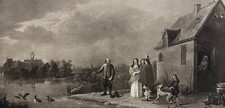 David Teniers II le Jeune 1610-1690 Teniers et sa famille Héliogravure C 1906
