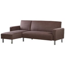 Canapé d'angle tissu réversible "Rio" - 4 places - Marron