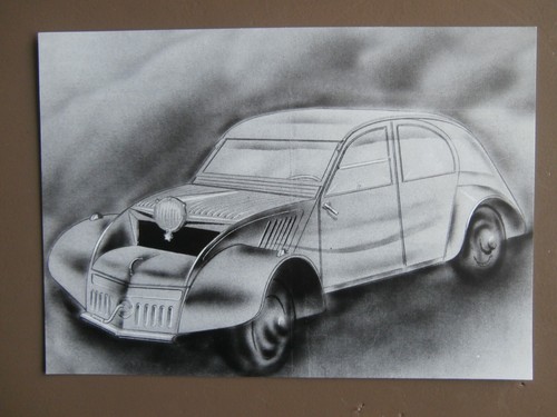 Carte postale citroën 2cv - postale,