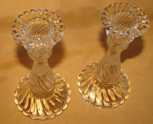 Paire bougeoirs cristal - paire,
