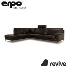 Erpo CL 650 Cuir Canapé D'Angle Anthracite Sofa Couché À Gauche