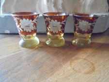3 verres gravés anciens en