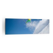 Impression sur Toile 160x50cm Tableaux Image Photo Ski hiver neige montagne