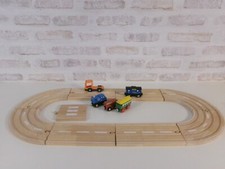 Circuit double voies de train ou de voiture en bois