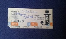 Ticket transport métro Paris RATP J Jeunes années 2014