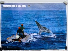 Affiche Vintage Publicitaire An 70's 80's Moteur Bateau ZODIAC Cousteau