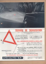 vieux papiers publicité automobile  : triangle de signalisation GH   P44121