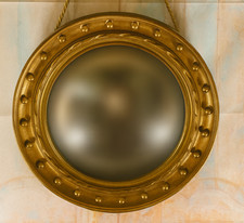Miroir de sorcière du XIXᵉ siècle – Convexe, rare et mystérieux – Diamètre 46 cm