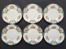 Sublimes 6 ASSIETTES A GATEAU VINTAGE signées CROWN STAFFORDSHIRE décor DENBIGH