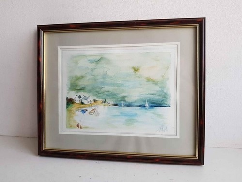 Aquarelle paysage bord mer - aquarelle,
