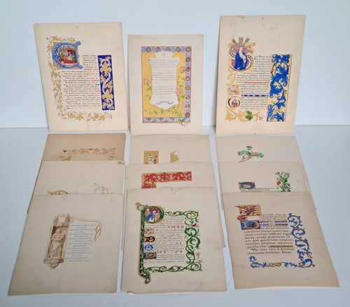 Lot enluminures manuscrits - lot, 12