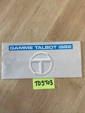 Talbot 1982 Horizon 1510 Solara Tagora Murena Rancho prospectus catalogue