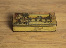 magnifique et ancienne boite en métal olibet paris fleur rose en relief déco