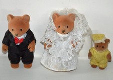 Famille OURS figurine FOREST FAMILIES Mariés Sylvanian TEDDY BEAR VINTAGE 80's