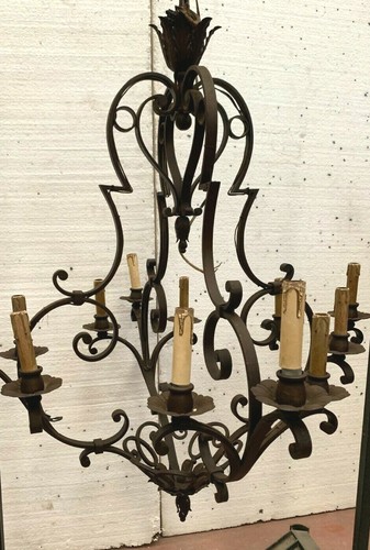 Lustre cage fer forgé - cage,