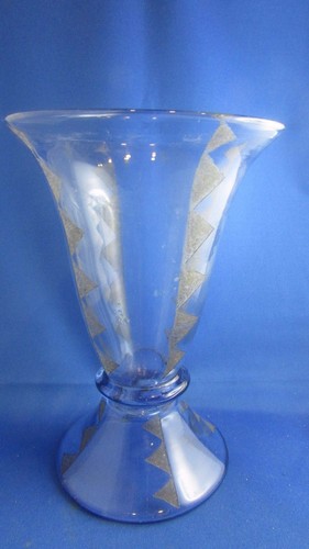 Ancien vase verre bleuté - ancien,