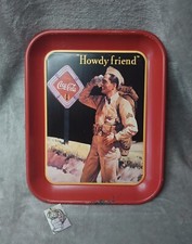 Plateau en métal Coca-Cola Howdy Friend 1992