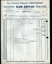 LIMOGES (87) CAOUTCHOUC & CUIR / PNEUMATIQUES & BOTTES "BAUDOU / Jean AUPETIT"