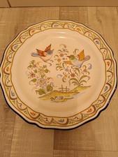 Grand Plat Décors Oiseaux Faience Montagnon