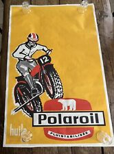 AFFICHE ANCIENNE - POLAROIL MOTO CROSS VINTAGE HUILE