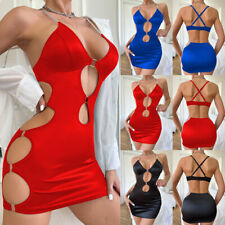 Mini Robe Moulante Sexy Pour Femmes Lingerie À Bretelles Robes De Soirée Dos /