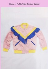 Girls Ruffle Bomber Jacket