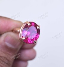 925 Bague en Argent Rubis Rose