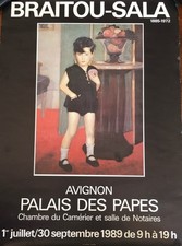 BRAITOU-SALA  affiche originale  Avignon  Palais des Papes 1989
