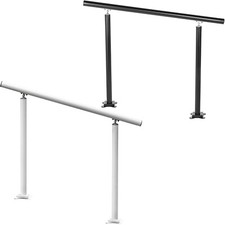 VEVOR Rampe Escalier Extérieur Main Courante Aluminium 91,4/121,9 cm Noir/Blanc