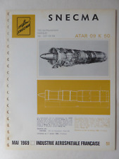 1969 DOCUMENT USIAS SNECMA ATAR 09 K50 JET ENGINE TURBOREACTEUR MIRAGE F1 G4