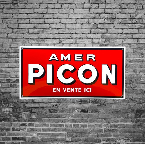 Plaque émaillée picon amer - émaillée,